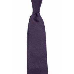 Bakłażanowy wełniany krawat bez podszewki