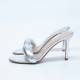 Gianvito Rossi Bijoux Mule 85 nappa silk silver s 36,5