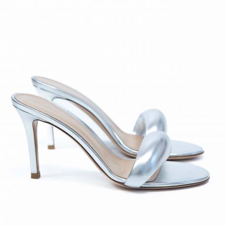 Gianvito Rossi Bijoux Mule 85 nappa silk silver s 36,5